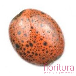 CERAMIKA NAKRAPIANA OWAL 13x16MM KOLOR POMARAŃCZOWY