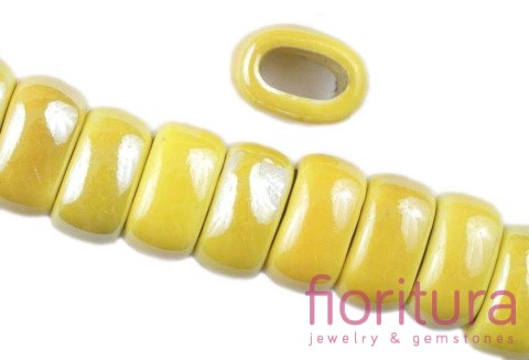 PRZEKŁADKA CERAMICZNA OWAL 19x9MM KOLOR ŻÓŁTY