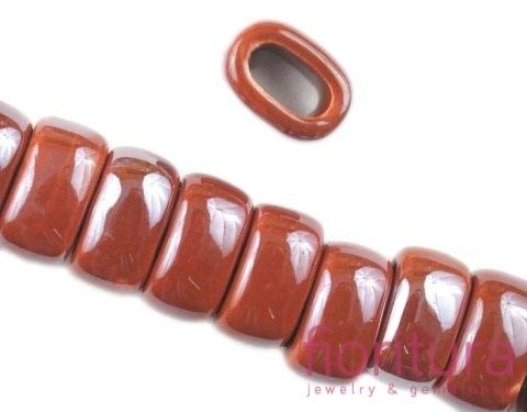 PRZEKŁADKA CERAMICZNA OWAL 19x9MM KOLOR CIEMNY BRĄZ