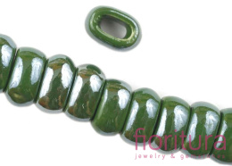 PRZEKŁADKA CERAMICZNA OWAL 19x9MM KOLOR CIEMNA ZIELEŃ