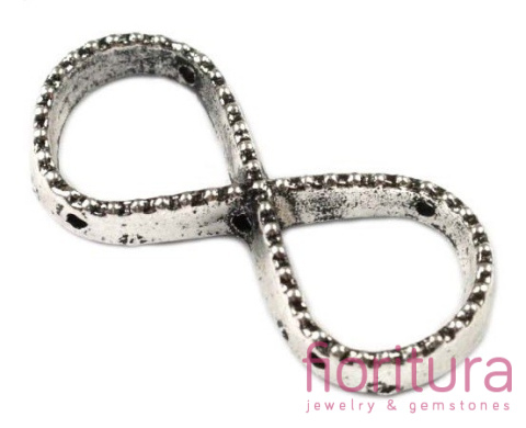 ROZDZIELACZ NA TRZY NIESKOŃCZONOŚĆ 36,5X17MM KOLOR STARE SREBRO