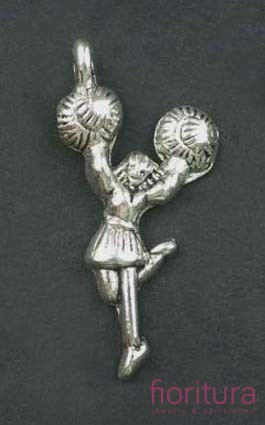 ZAWIESZKA CHEERLEADERKA 34x18MM KOLOR STARE SREBRO