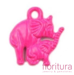 ZAWIESZKA SŁONIE 16X15MM KOLOR PINK NEON