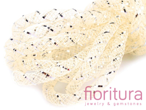 SIATKA JUBILERSKA KRYNOLINA Z LUREKSEM 4,5MM KOLOR KREMOWY