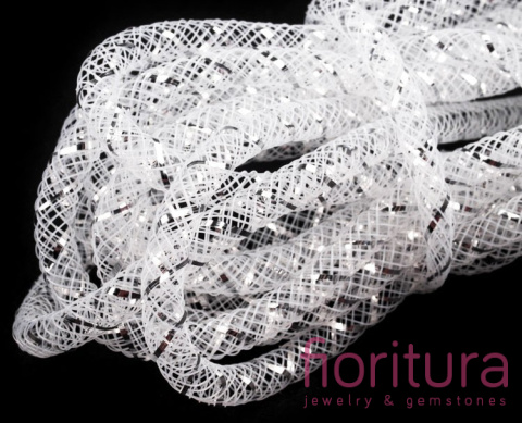 SIATKA JUBILERSKA KRYNOLINA Z LUREKSEM 4,5MM KOLOR BIAŁY