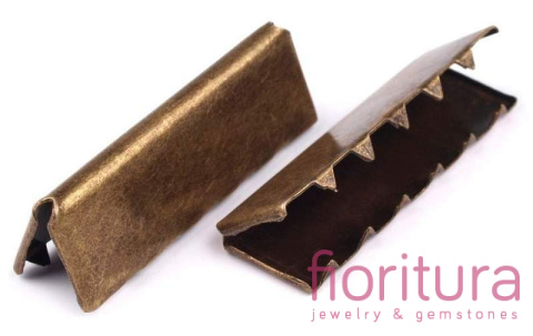 ZAKOŃCZENIE ZACISKOWE 40x12MM KOLOR STARE ZŁOTO