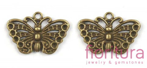 ZAWIESZKA MOTYL 26x18 MM KOLOR STARE ZŁOTO