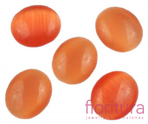 KABOSZON SZKLANY KOCIE OKO OWAL 23X27MM KOLOR POMARAŃCZOWY