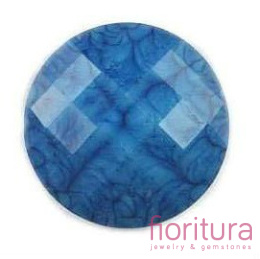 KABOSZON AKRYLOWY FASETOWANY KOŁO 18MM KOLOR NIEBIESKI