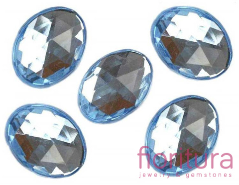 KABOSZON AKRYLOWY FASETOWANY OWAL 17x25MM KOLOR NIEBIESKI