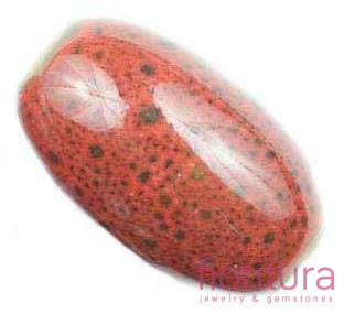 CERAMIKA OLIWKA 12x20MM KOLOR CZERWONY NAKRAPIANY