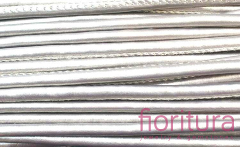 RZEMIEŃ SZYTY SKÓRA EKOLOGICZNA 6MM KOLOR SREBRNY SATYNOWY