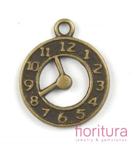 ZAWIESZKA ZEGAREK 21x18MM KOLOR STARE ZŁOTO