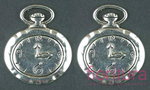 ZAWIESZKA ZEGAREK 28X32MM KOLOR STARE SREBRO