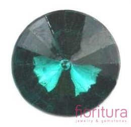 KABOSZON AKRYLOWY FASETOWANY KOŁO 20x8MM KOLOR CIEMNY ZIELONY