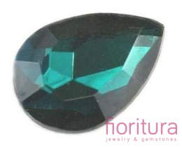 KABOSZON AKRYLOWY FASETOWANY ŁEZKA 25x18x5MM KOLOR CIEMNY ZIELONY