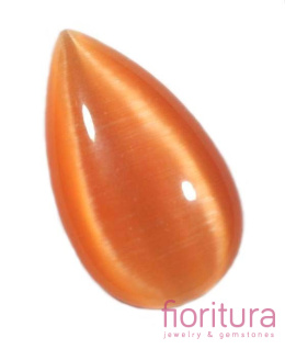KABOSZON SZKLANY KOCIE OKO ŁEZKA 20X35MM KOLOR POMARAŃCZOWY