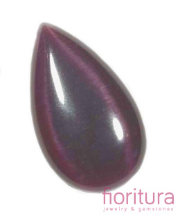 KABOSZON SZKLANY KOCIE OKO ŁEZKA 20X35MM KOLOR AMETYST