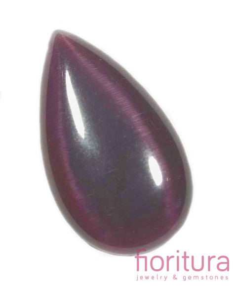 KABOSZON SZKLANY KOCIE OKO ŁEZKA 20X35MM KOLOR AMETYST