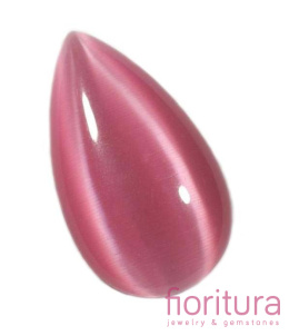 KABOSZON SZKLANY KOCIE OKO ŁEZKA 20X35MM KOLOR RÓŻOWY