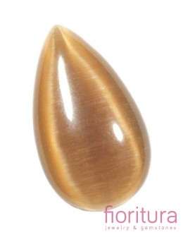 KABOSZON SZKLANY KOCIE OKO ŁEZKA 20X35MM KOLOR BRĄZOWY