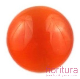 KABOSZON SZKLANY KOCIE OKO KOŁO 12MM KOLOR POMARAŃCZOWY