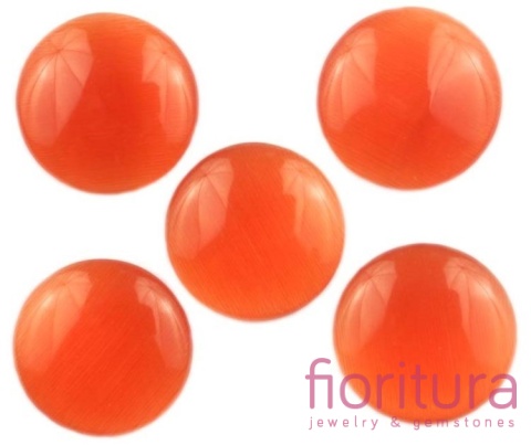 KABOSZON SZKLANY KOCIE OKO KOŁO 12MM KOLOR POMARAŃCZOWY