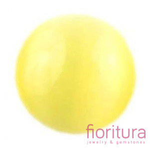 KABOSZON SZKLANY KOCIE OKO KOŁO 12MM KOLOR ŻÓŁTY