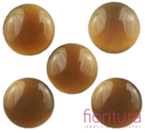 KABOSZON SZKLANY KOCIE OKO KOŁO 12MM KOLOR BRĄZOWY