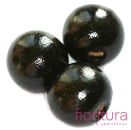 KORALIKI DREWNIANE KULA 16M KOLOR CZARNY