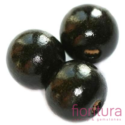 KORALIKI DREWNIANE KULA 16M KOLOR CZARNY