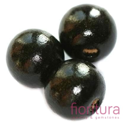 KORALIKI DREWNIANE KULA 16M KOLOR CZARNY