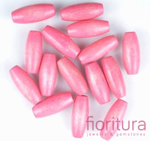 KORALIKI DREWNIANE OLIWKA 8x20MM KOLOR JASNY RÓŻ