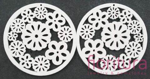 KORALIKI DREWNIANE ZAWIESZKA ASTRY 50MM KOLOR BIAŁY