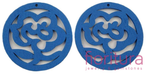 KORALIKI DREWNIANE ZAWIESZKA RÓŻA 50MM