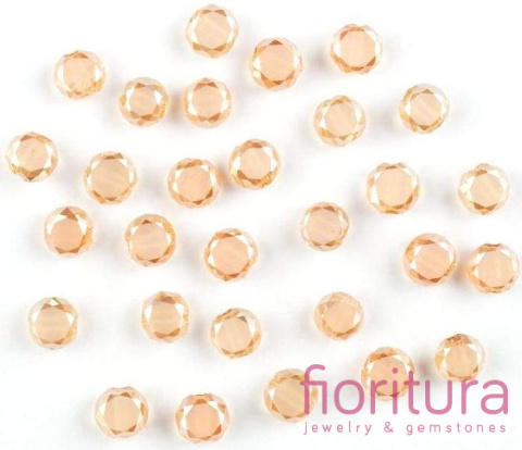 KORALIKI KRYSZTAŁOWE KRĄŻEK 6x4MM KOLOR LIGHT PEACH AB