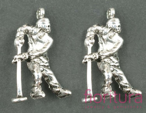 ZAWIESZKA GRACZ RINGETTE 28X16MM KOLOR STARE SREBRO