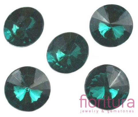 KABOSZON AKRYLOWY FASETOWANY KOŁO 20x8MM KOLOR CIEMNY ZIELONY